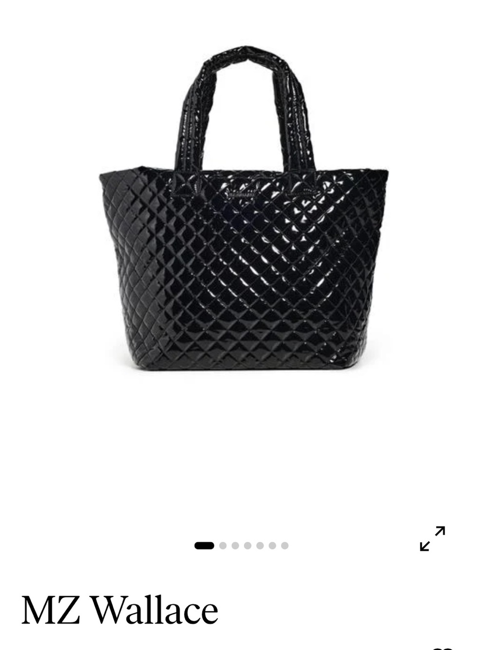 MZ Wallace Glossy Black Quilted Patent Tote with Pouch